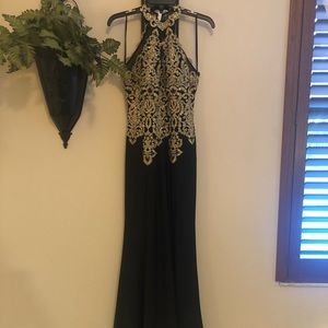Black and gold dress